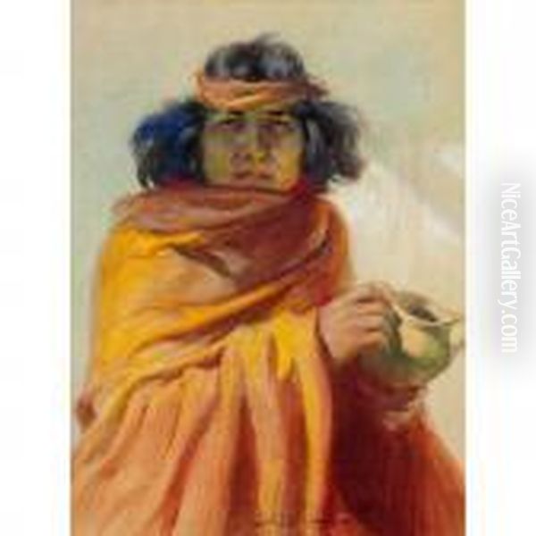 Indian By Firelight - view 1