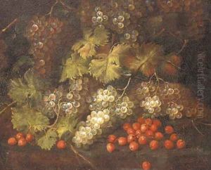 Cherries and grapes on the vine by Abraham Brueghel