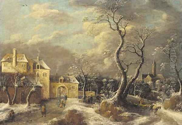 A village in winter - view 1