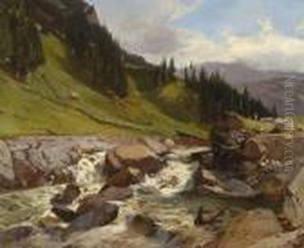 Alplandschaft Mit Wildbach - view 1