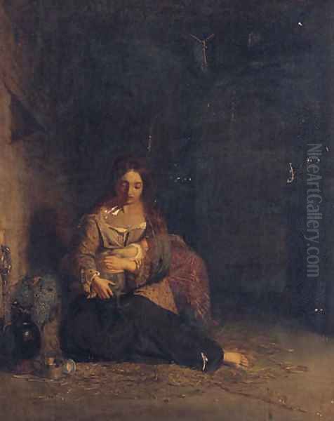 Mother And Child In A Stable - view 1