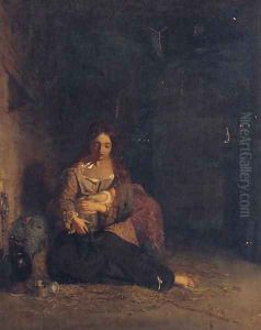 Mother And Child In A Stable