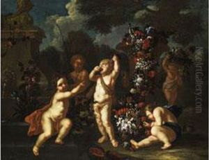 Putten In Einem Schlosspark (allegorie Von Venus Undbacchus)