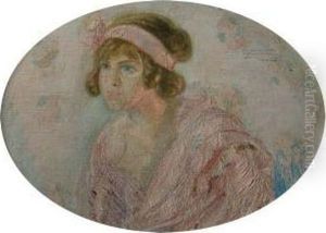 Nina Con Manto Rosa by Carlos Alberto Castellanos
