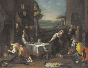 Christ in the house of Martha and Mary by Jacopo Bassano (Jacopo da Ponte)