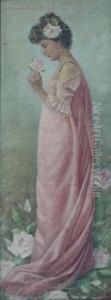 Dama Con Dalias by Carlos Alberto Castellanos