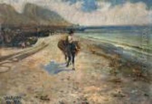Vendedor Y Su Mula En La Costa by Roberto Castellanos Mane