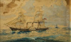 Barco A Vapor Y Velas