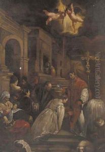 The baptism of Saint Ludmilla by Jacopo Bassano (Jacopo da Ponte)