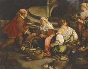 Vegetable sellers by Jacopo Bassano (Jacopo da Ponte)