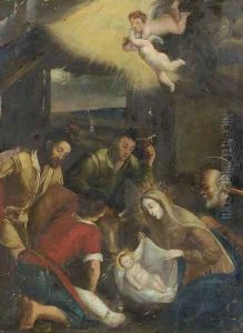 The Adoration of the Shepherds by Jacopo Bassano (Jacopo da Ponte)