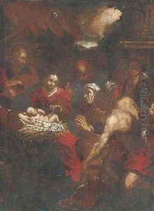 The Adoration of the Shepherds 3 by Jacopo Bassano (Jacopo da Ponte)