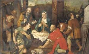 The Adoration of the Shepherds 2 by Jacopo Bassano (Jacopo da Ponte)