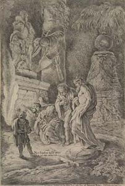 Four Soldiers Amidst Broken Tombs (temporalis Aeternitas) - view 1
