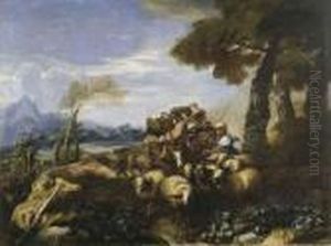 Pastore Con Armenti (il Viaggio Di Giacobbe?) by Giovanni Francesco Castiglione