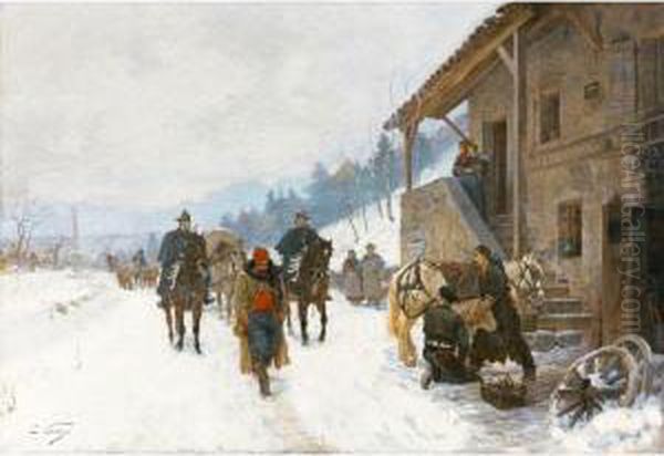 Paysage En Hiver Avec Saltimbanques - view 1