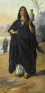 Egyptienne Pres Du Nil by Edouard Castres