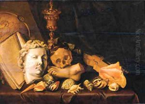 A Vanitas still life with a globe by David Bailly