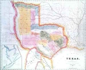Map of the state of Texas