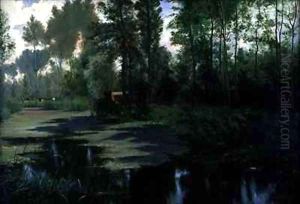Landscape with a Pond by Edouard Louis Boudier