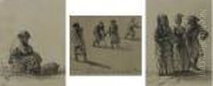 Etude De Quatre Personnages En Costumes Russes Etude De Quatre Personnages En Costumes Russes