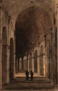 Two Figures In Interior by Franz Ludwig Catel