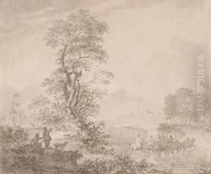 Coach Traveling In A Landscape by Jacob Cats