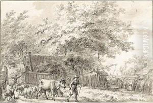 A Landscape With A Peasant And His Cattle - view 1