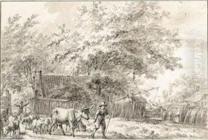 A Landscape With A Peasant And His Cattle