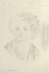 Tete de femme avec des fleurs dans ses cheveux by Giovanna Belleli