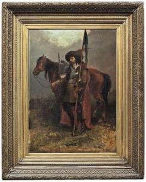 A Cavalierwith His Horse - view 1