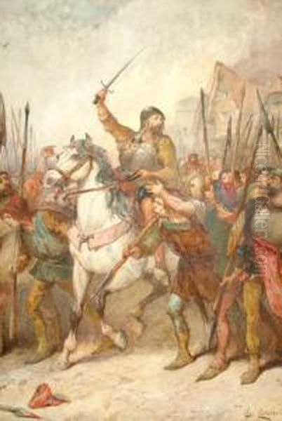 Gathering Conscripts In A Village Street - view 1