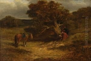 Cavalier And His Horse Resting By The Wayside