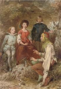 A Court Jester With A Captive Audience by Charles Cattermole