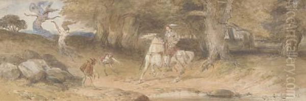 The Challenge: Fairies Confronting A Medieval Knight - view 1