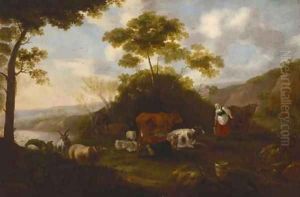 Milkmaids with cattle in a landscape by Jacob Gerritsz. Von Bemmel