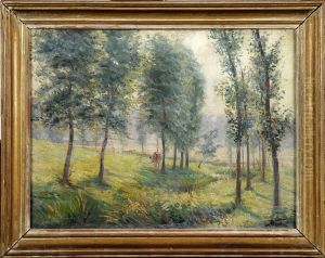 Vaches Dans Un Sous-bois. by Albert Caullet