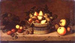 Still Life of Fruit in a Basket by Johann Bouman