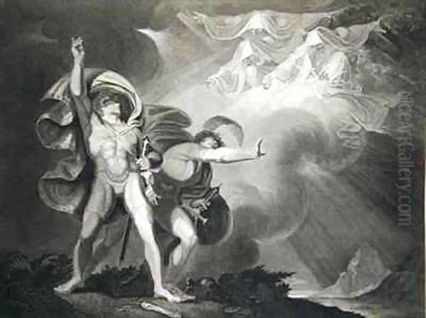 Macbeth, Banquo and the Three Witches on the Heath in Act I, Scene III of 'Macbeth' by William Shakespeare - view 1