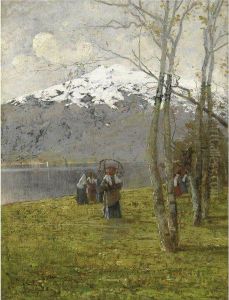 Contadina Con Gerla by Ludovico Cavaleri