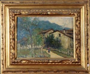 Paesaggio Con Casee Viottolo by Giovanni Cavalli