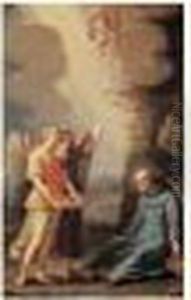 Saint Francois Nourri Par Les Anges by Antonio Cavallucci