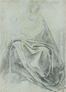 Madonna And Child On Clouds Verso by Giacomo Cavedone