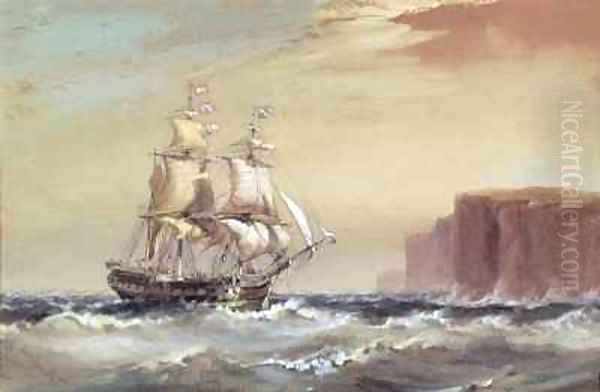 Emigrant ship arriving off Sydney Heads - view 1
