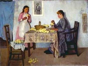 Bundling Primroses by Percy Bovill