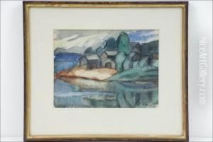Mokkeja Jarven Rannassa - Stugor Vid Stranden. by Alvar Cawen
