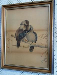 "two Kookaburra's by Neville Henry Peniston Cayley