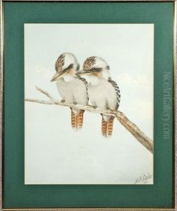 Kookaburras In Tree by Neville Henry Peniston Cayley