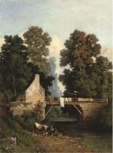 A French River Landscape by Michel Jean Cazabon
