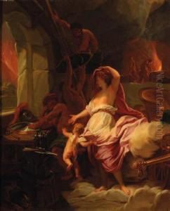 Venus At The Forge Of Vulcan by Pierre-Jacques Cazes